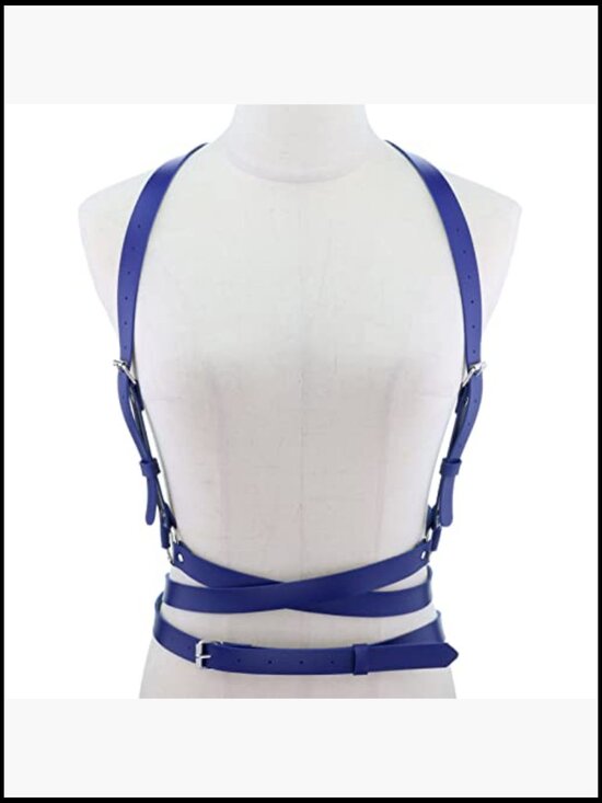 Women Punk Faux Leather Waist Harness Belt Adjustable Cincher Nightclub Rave